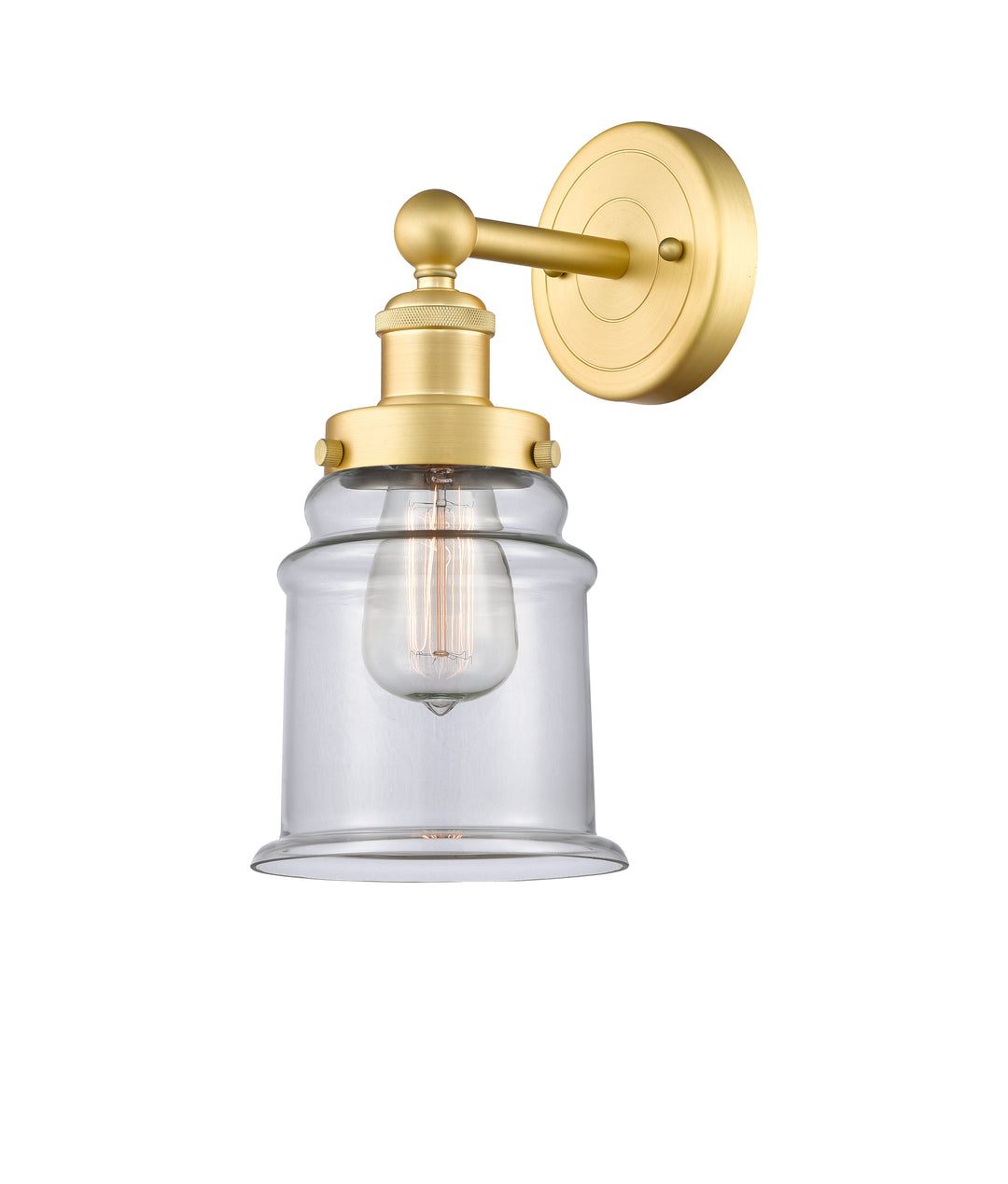 Innovations Lighting Canton 6" Sconce - Satin Gold Wall Sconces Innovations Lighting Clear ; Glass Type: Transparent  