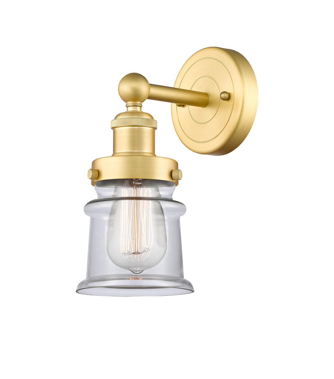 Innovations Lighting Canton 5" Sconce - Satin Gold Wall Sconces Innovations Lighting Clear ; Glass Type: Transparent  