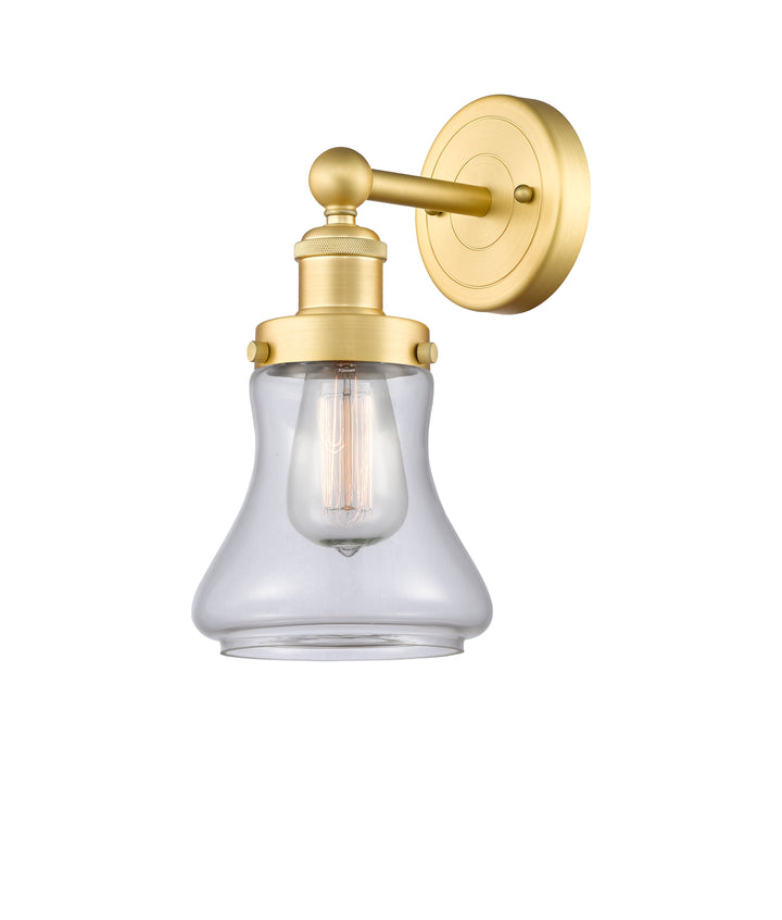 Innovations Lighting Bellmont 6" Sconce - Satin Gold Wall Sconces Innovations Lighting Clear ; Glass Type: Transparent; Ribbed  