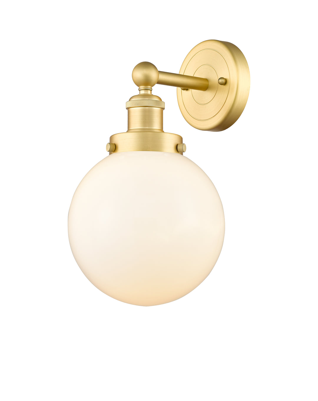 Innovations Lighting Beacon 8" Sconce - Satin Gold Wall Sconces Innovations Lighting Matte White ; Glass Type: Frosted  