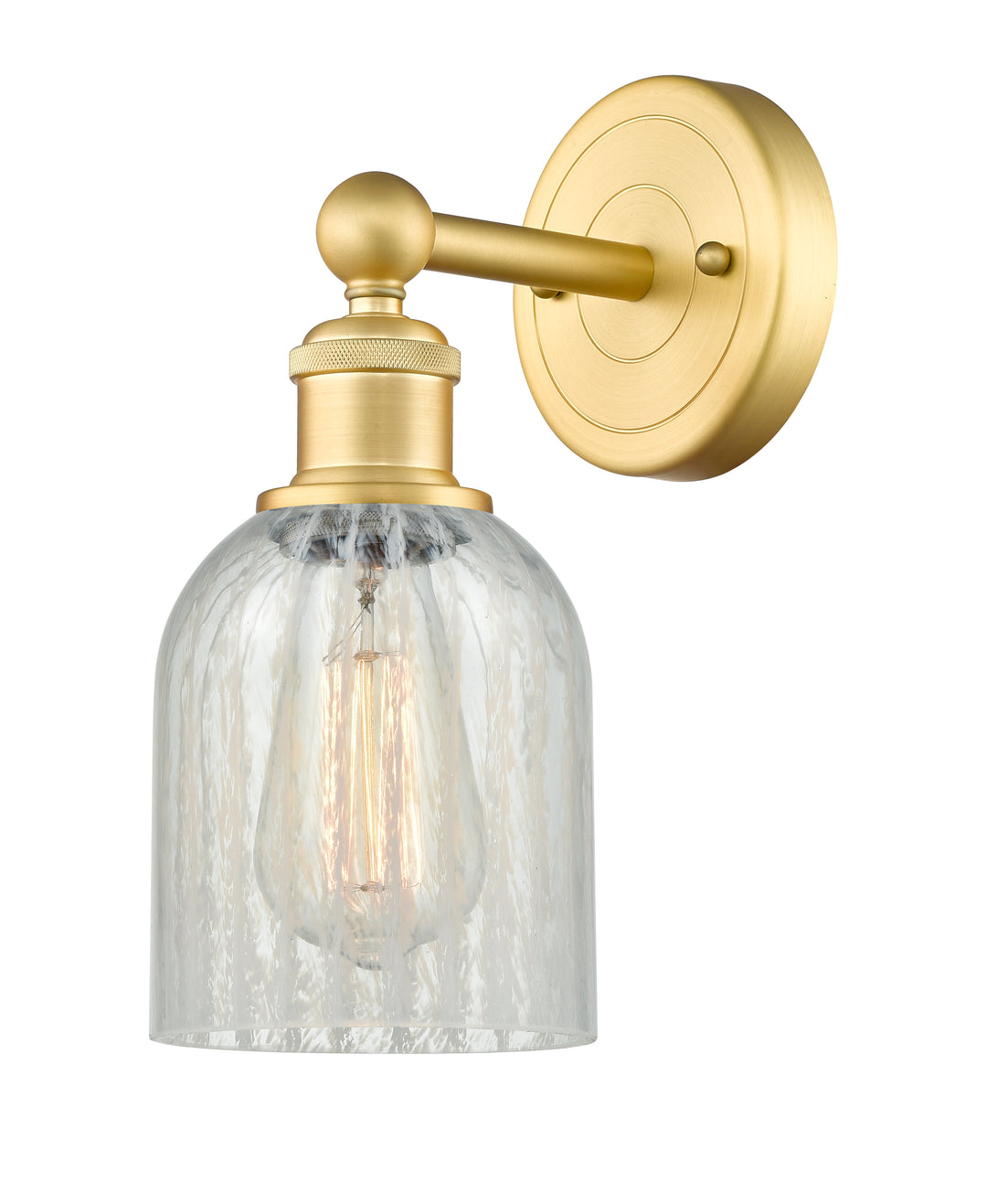 Innovations Lighting Caledonia 5" Sconce - Satin Gold Wall Sconces Innovations Lighting Mouchette ; Glass Type: Colorful  