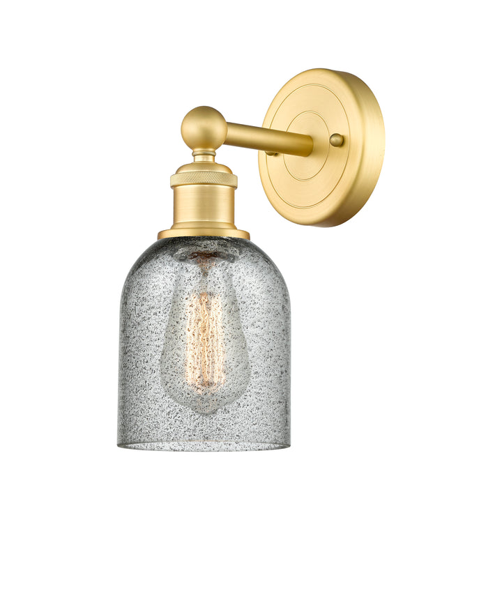 Innovations Lighting Caledonia 5" Sconce - Satin Gold Wall Sconces Innovations Lighting Charcoal ; Glass Type: Charcoal  