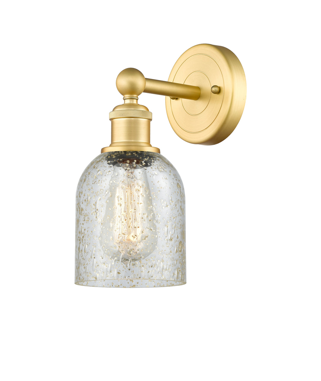 Innovations Lighting Caledonia 5" Sconce - Satin Gold Wall Sconces Innovations Lighting Mica ; Glass Type: Colorful  