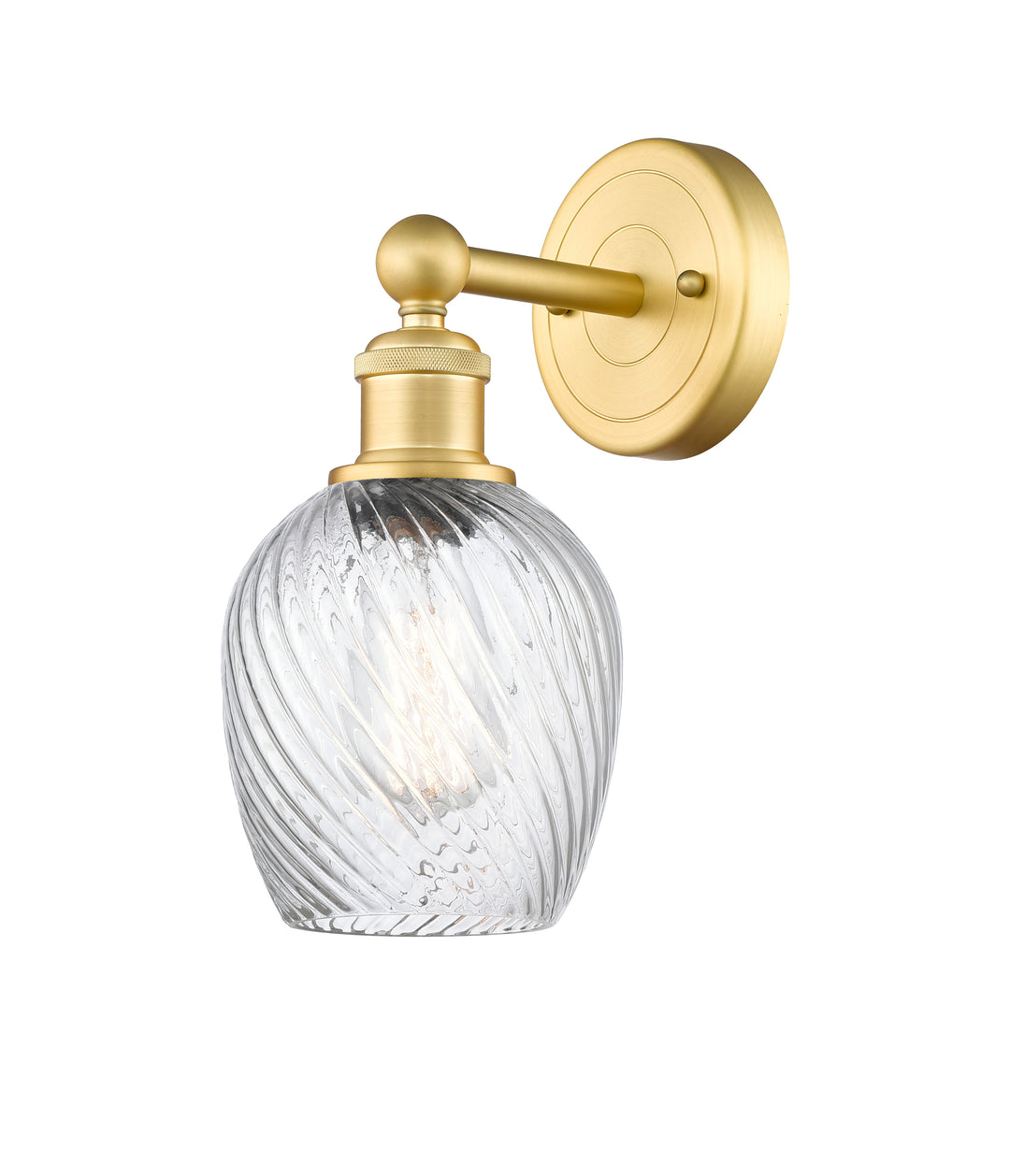 Innovations Lighting Salina 6" Sconce - Satin Gold Wall Sconces Innovations Lighting Clear Spiral Fluted ; Glass Type: Transparent  