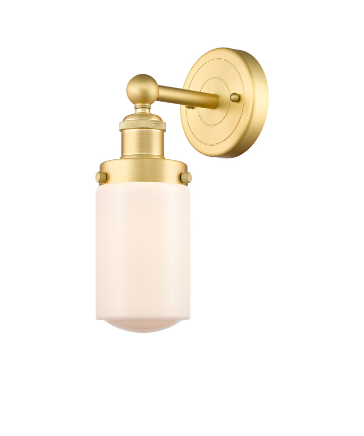 Innovations Lighting Dover 4.5" Sconce - Satin Gold Wall Sconces Innovations Lighting Matte White ; Glass Type: Frosted  