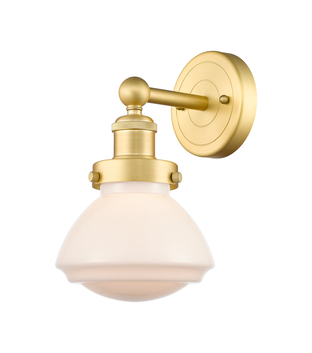 Innovations Lighting Olean 6.75" Sconce - Satin Gold Wall Sconces Innovations Lighting Matte White ; Glass Type: Frosted; Ribbed  