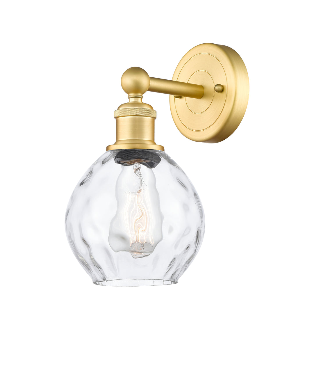 Innovations Lighting Waverly 6" Sconce - Satin Gold Wall Sconces Innovations Lighting Clear ; Glass Type: Water  