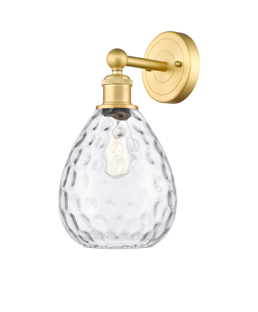 Innovations Lighting Waverly 8" Sconce - Satin Gold Wall Sconces Innovations Lighting Clear ; Glass Type: Transparent  