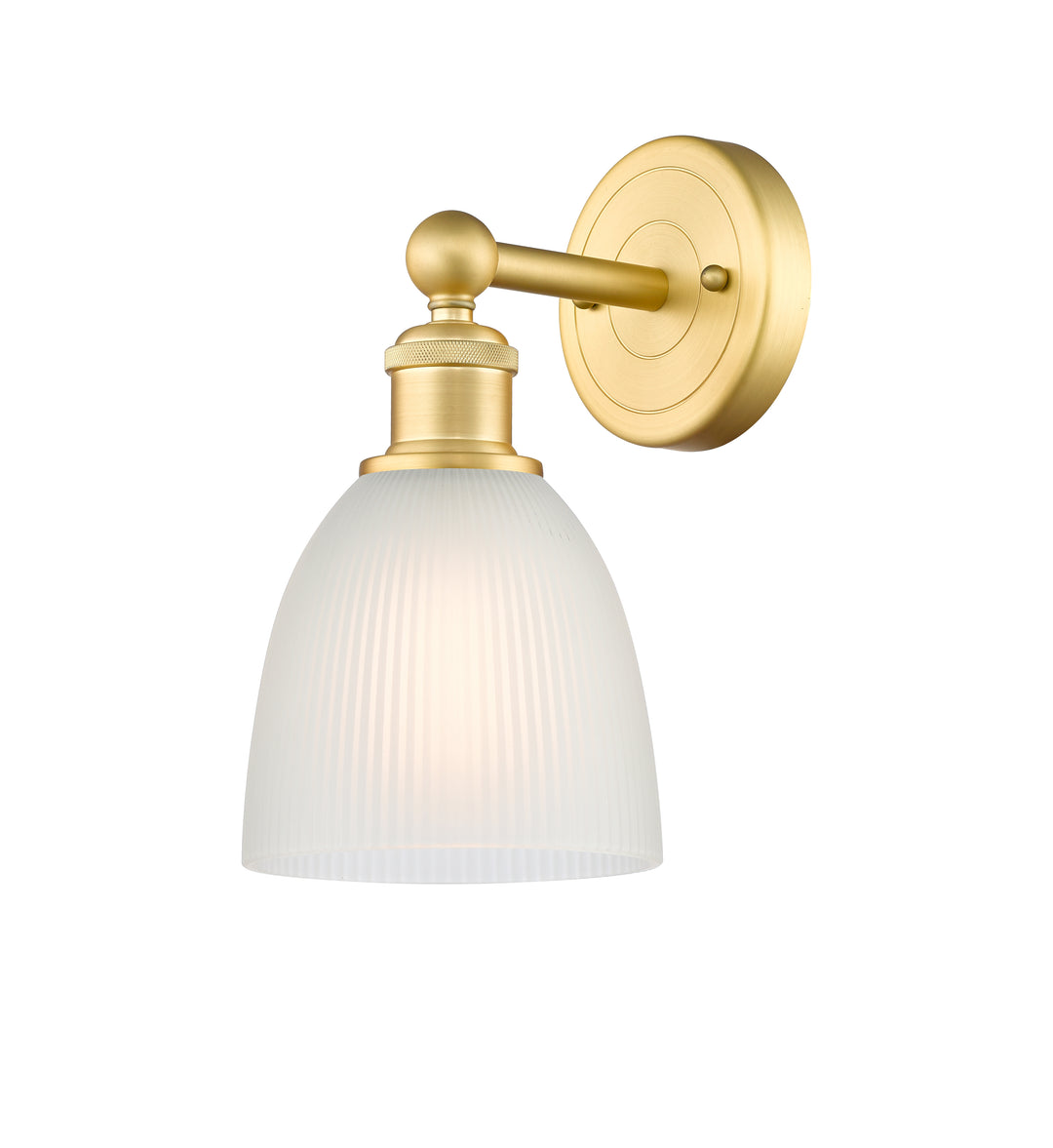 Innovations Lighting Castile 6" Sconce - Satin Gold Wall Sconces Innovations Lighting White ; Glass Type: White  