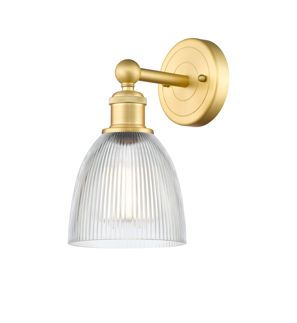 Innovations Lighting Castile 6" Sconce - Satin Gold Wall Sconces Innovations Lighting Clear ; Glass Type: Transparent  