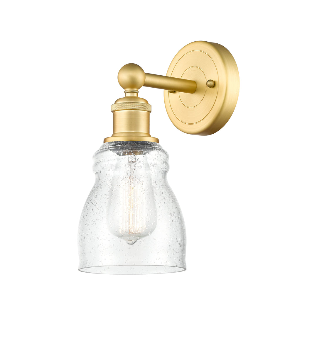 Innovations Lighting Ellery 5" Sconce - Satin Gold Wall Sconces Innovations Lighting Seedy ; Glass Type: Seeded  