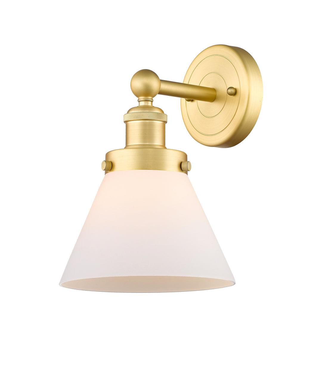 Innovations Lighting Cone 8" Sconce - Satin Gold Wall Sconces Innovations Lighting Matte White ; Glass Type: Frosted  