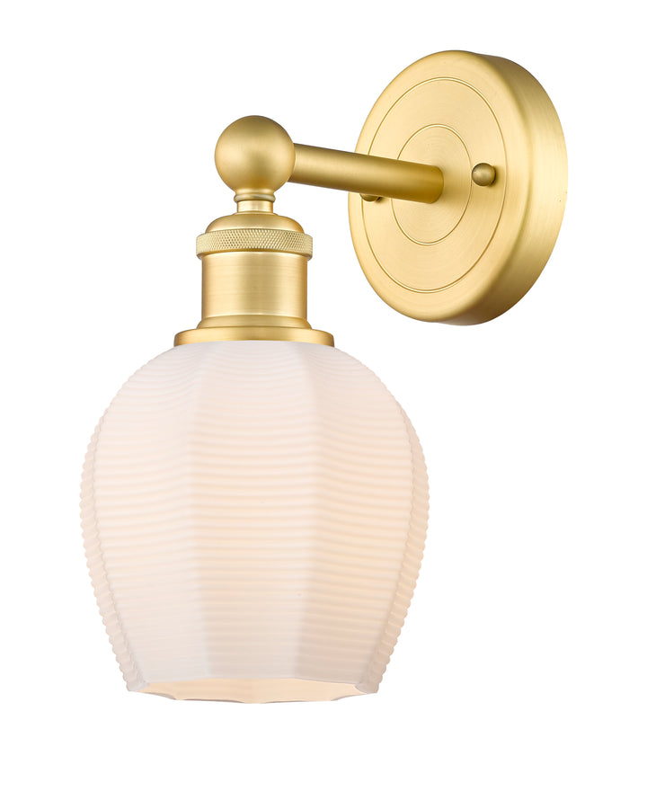 Innovations Lighting Norfolk 6" Sconce - Satin Gold Wall Sconces Innovations Lighting Matte White ; Glass Type: Frosted  