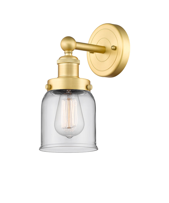 Innovations Lighting Bell 5" Sconce - Satin Gold Wall Sconces Innovations Lighting Clear ; Glass Type: Transparent; Ribbed  