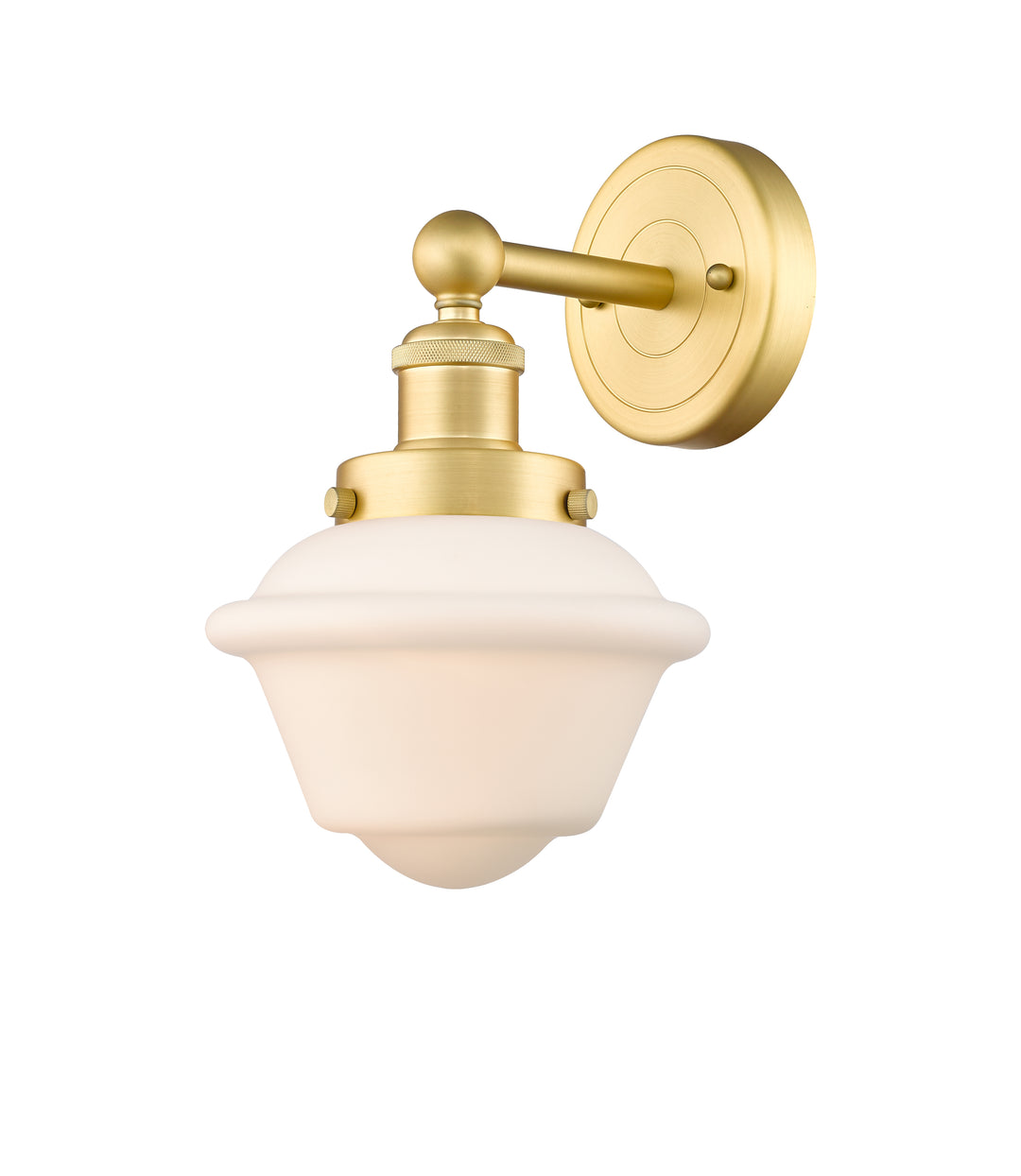 Innovations Lighting Oxford 7.5" Sconce - Satin Gold Wall Sconces Innovations Lighting Matte White ; Glass Type: Frosted; Ribbed  