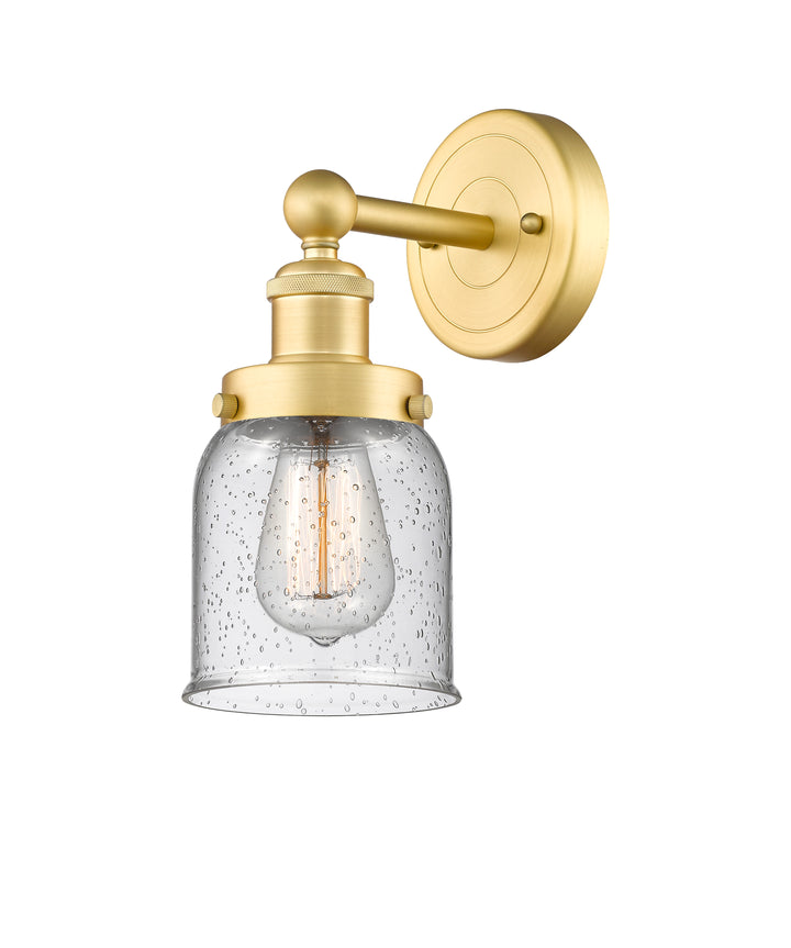 Innovations Lighting Bell 5" Sconce - Satin Gold Wall Sconces Innovations Lighting Seedy ; Glass Type: Seedy; Ribbed  