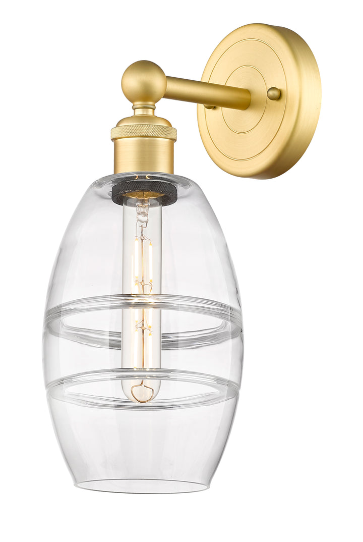 Innovations Lighting Vaz 6" Sconce - Satin Gold Wall Sconces Innovations Lighting Clear ; Glass Type: Clear  