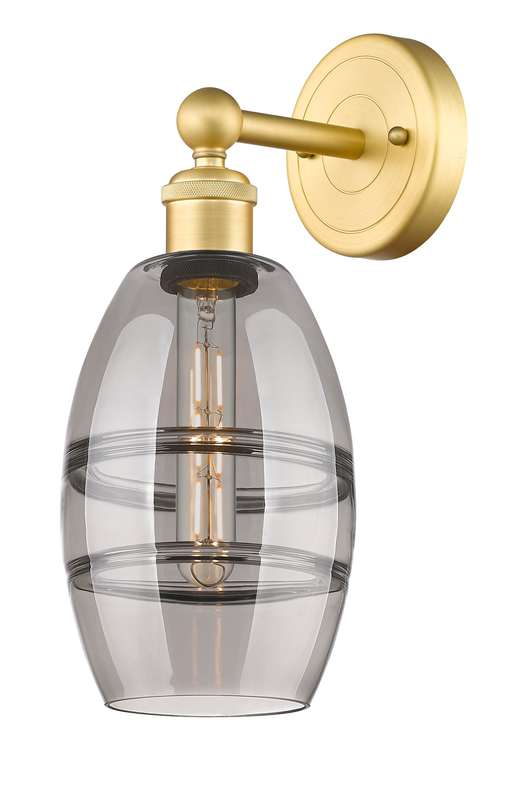 Innovations Lighting Vaz 6" Sconce - Satin Gold Wall Sconces Innovations Lighting Light Smoke ; Glass Type: Smoked  