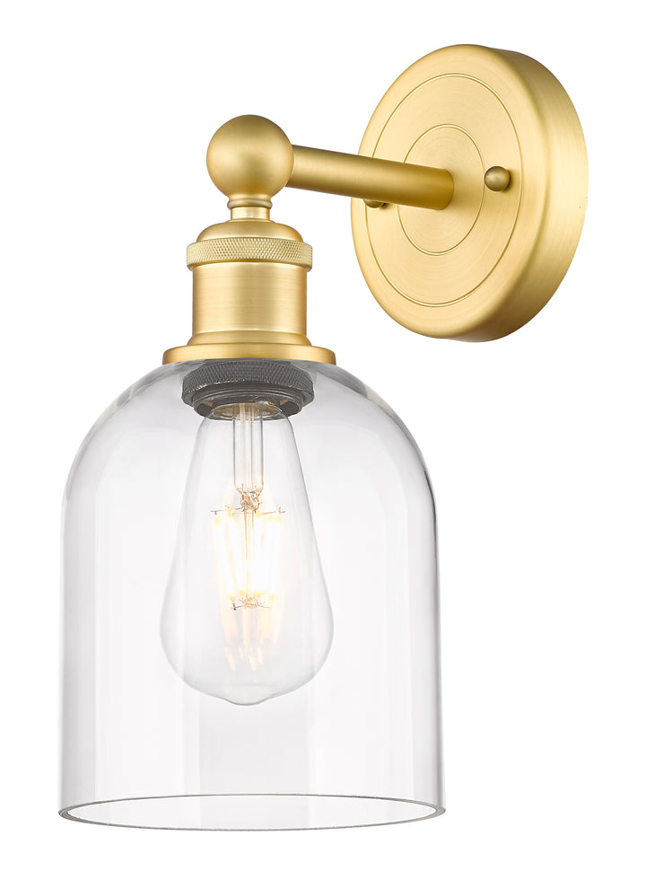 Innovations Lighting Bella 6" Sconce - Satin Gold Wall Sconces Innovations Lighting Clear ; Glass Type: Clear  