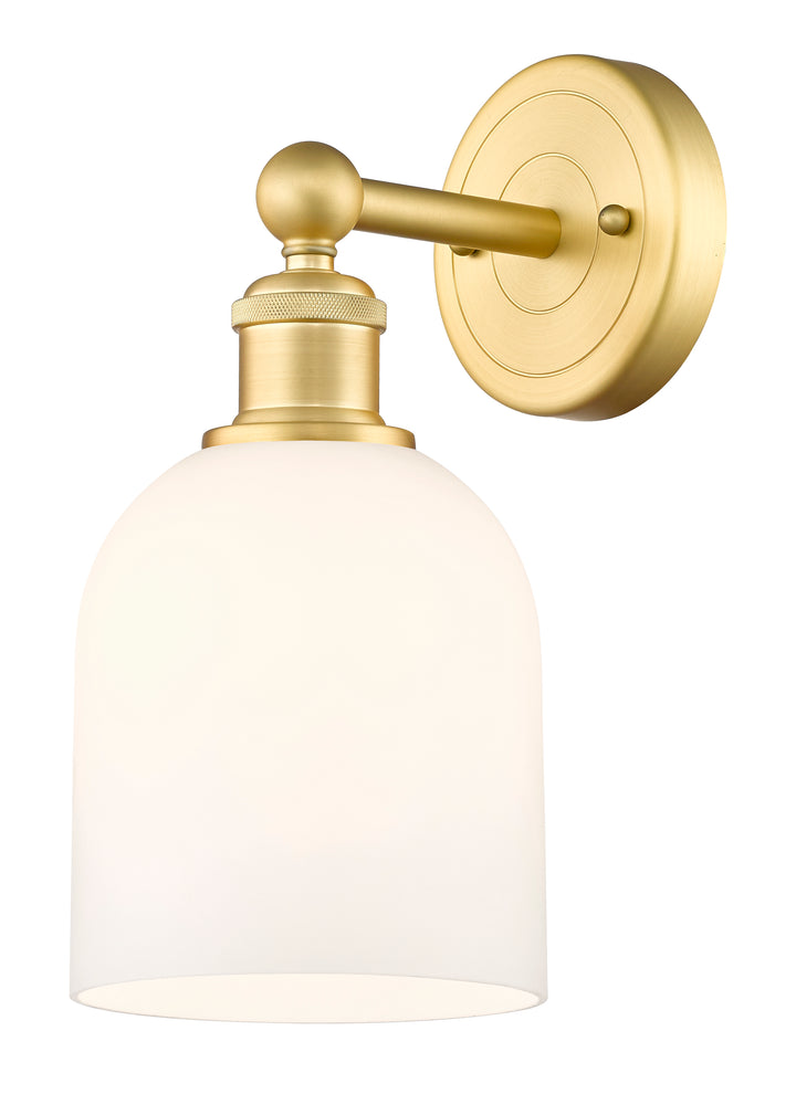 Innovations Lighting Bella 6" Sconce - Satin Gold Wall Sconces Innovations Lighting White ; Glass Type: White  