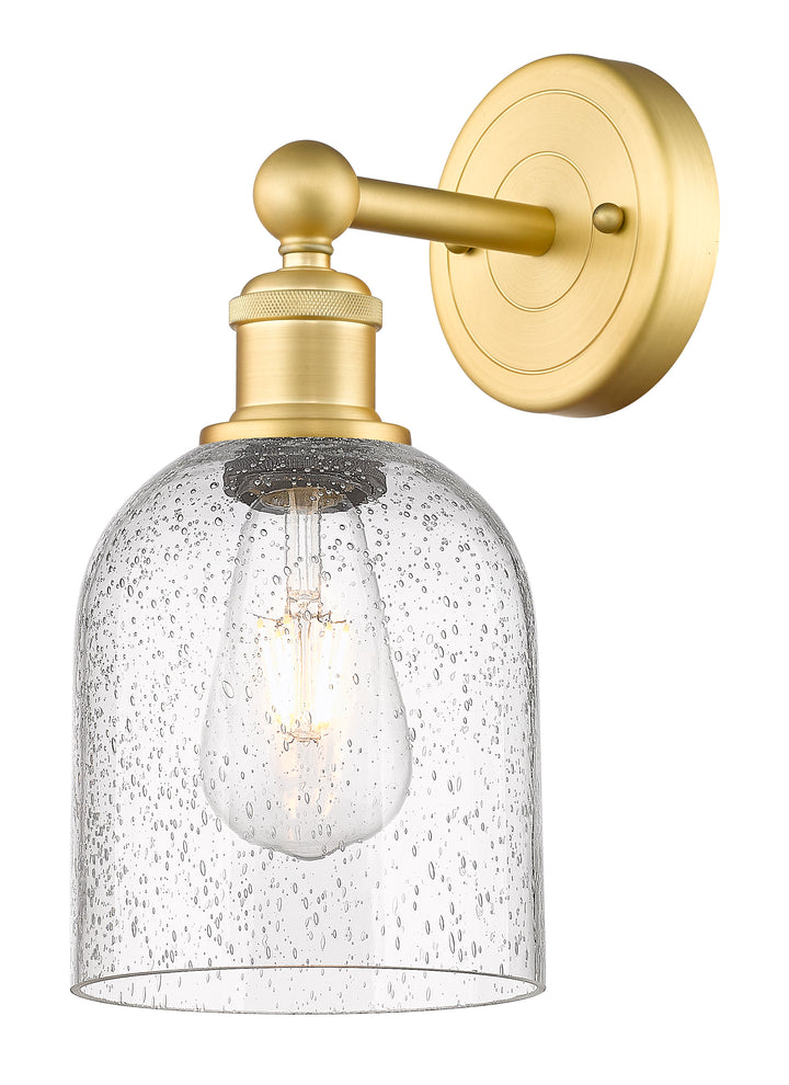 Innovations Lighting Bella 6" Sconce - Satin Gold Wall Sconces Innovations Lighting Seedy ; Glass Type: Transparent  