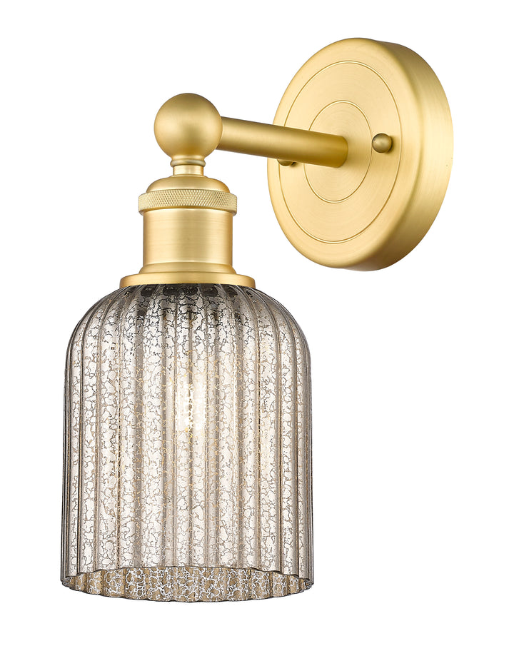 Innovations Lighting Bridal Veil 5" Sconce - Satin Gold Wall Sconces Innovations Lighting Mercury ; Glass Type: Mercury; Ribbed  