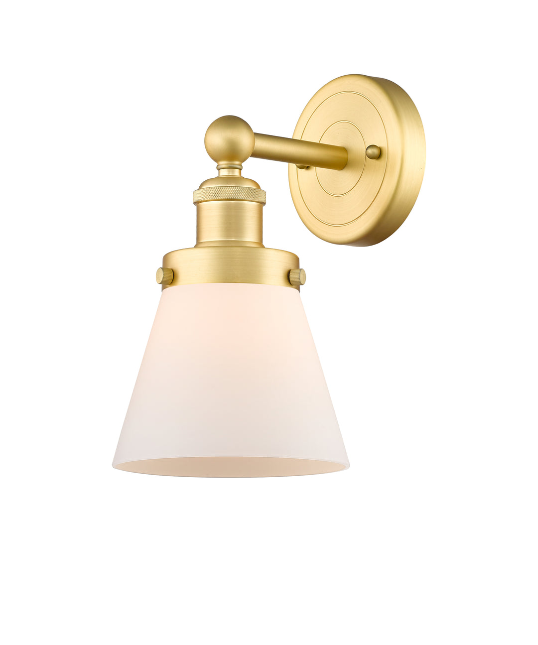 Innovations Lighting Cone 6" Sconce - Satin Gold Wall Sconces Innovations Lighting Matte White ; Glass Type: Frosted  