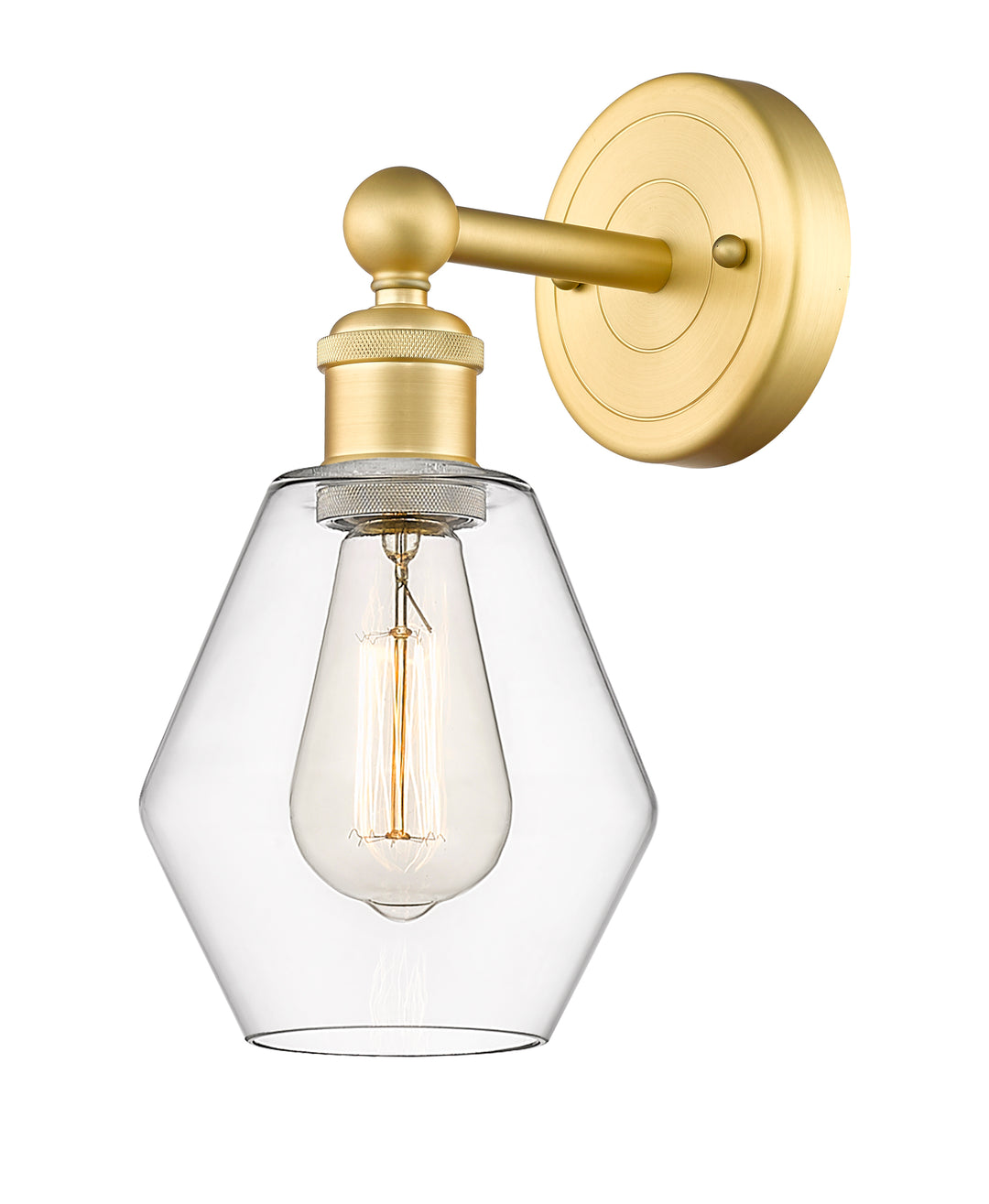 Innovations Lighting Cindyrella 6" Sconce - Satin Gold Wall Sconces Innovations Lighting Clear ; Glass Type: Clear  