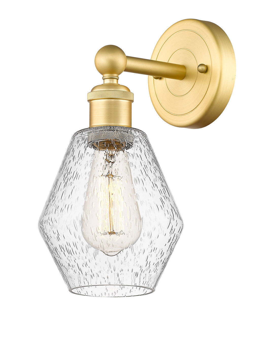 Innovations Lighting Cindyrella 6" Sconce - Satin Gold Wall Sconces Innovations Lighting Seedy ; Glass Type: Seeded  