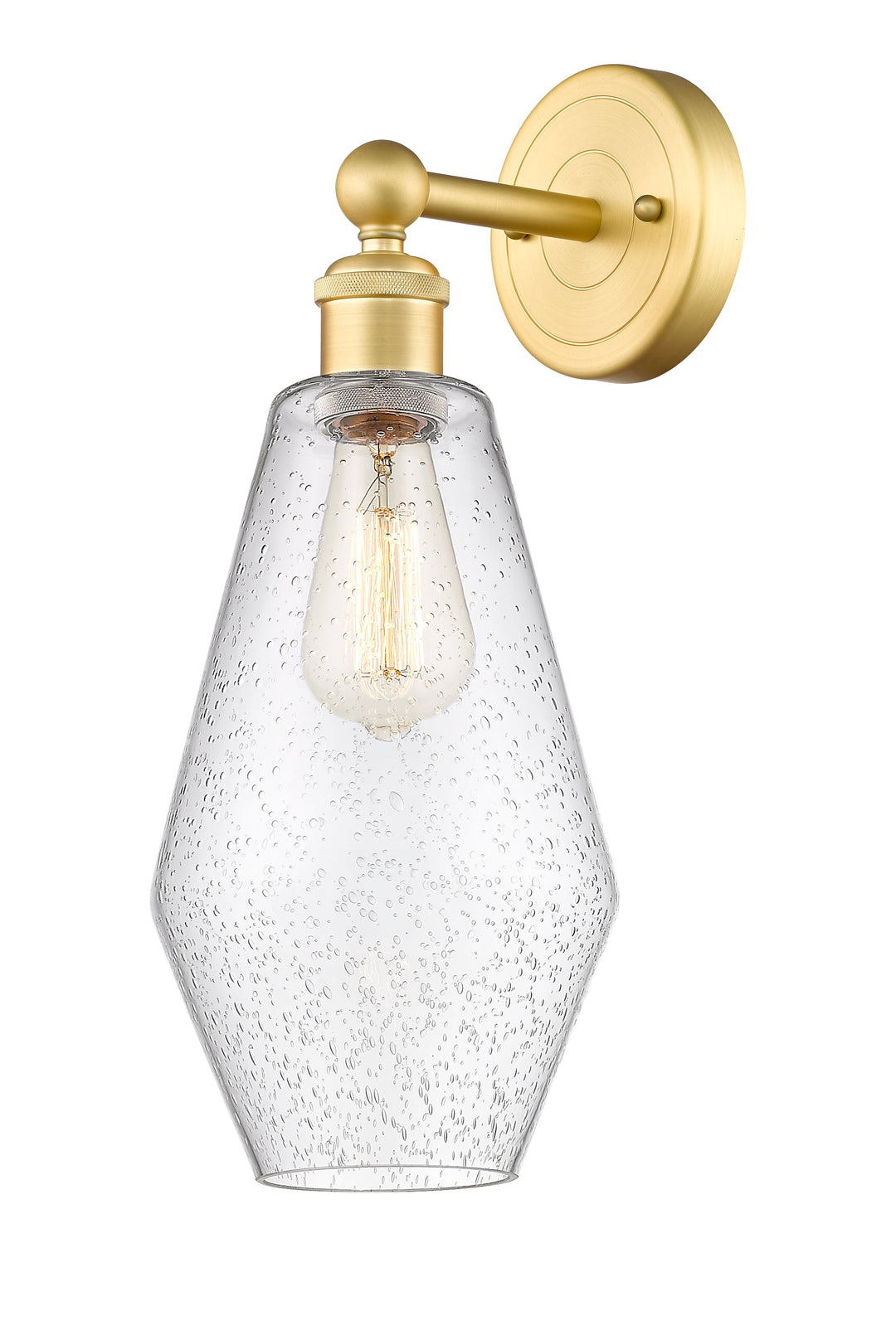 Innovations Lighting Cindyrella 7" Sconce - Satin Gold Wall Sconces Innovations Lighting Seedy ; Glass Type: Seeded  