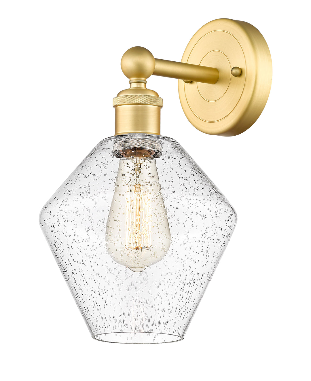 Innovations Lighting Cindyrella 8" Sconce - Satin Gold Wall Sconces Innovations Lighting Seedy ; Glass Type: Seeded  