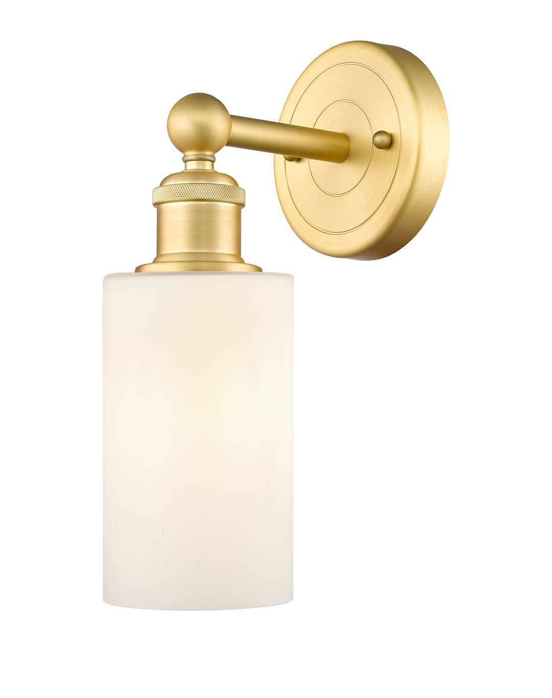 Innovations Lighting Clymer 4" Sconce - Satin Gold Wall Sconces Innovations Lighting Matte White ; Glass Type: White  