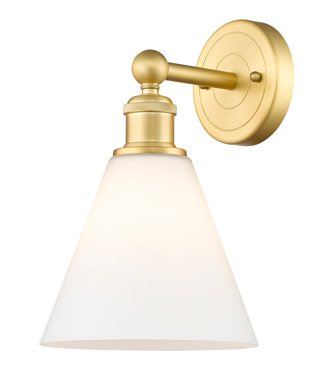 Innovations Lighting Berkshire Glass 8" Sconce - Satin Gold Wall Sconces Innovations Lighting Matte White ; Glass Type: White  