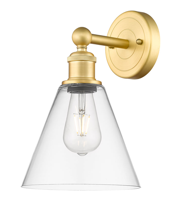 Innovations Lighting Berkshire Glass 8" Sconce - Satin Gold Wall Sconces Innovations Lighting Clear ; Glass Type: Clear  