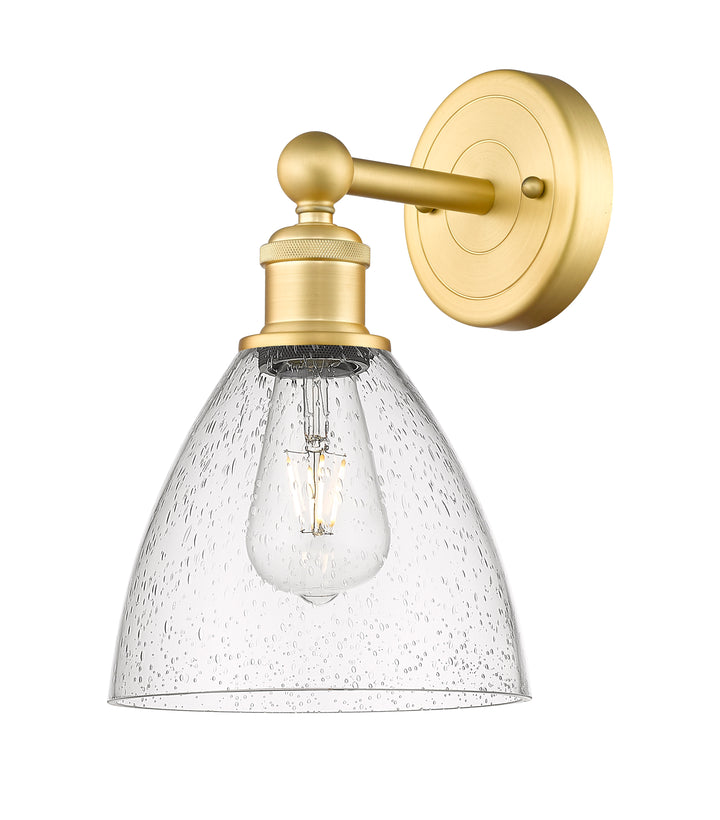 Innovations Lighting Bristol 7.5" Sconce - Satin Gold Wall Sconces Innovations Lighting Seedy ; Glass Type: Seeded  