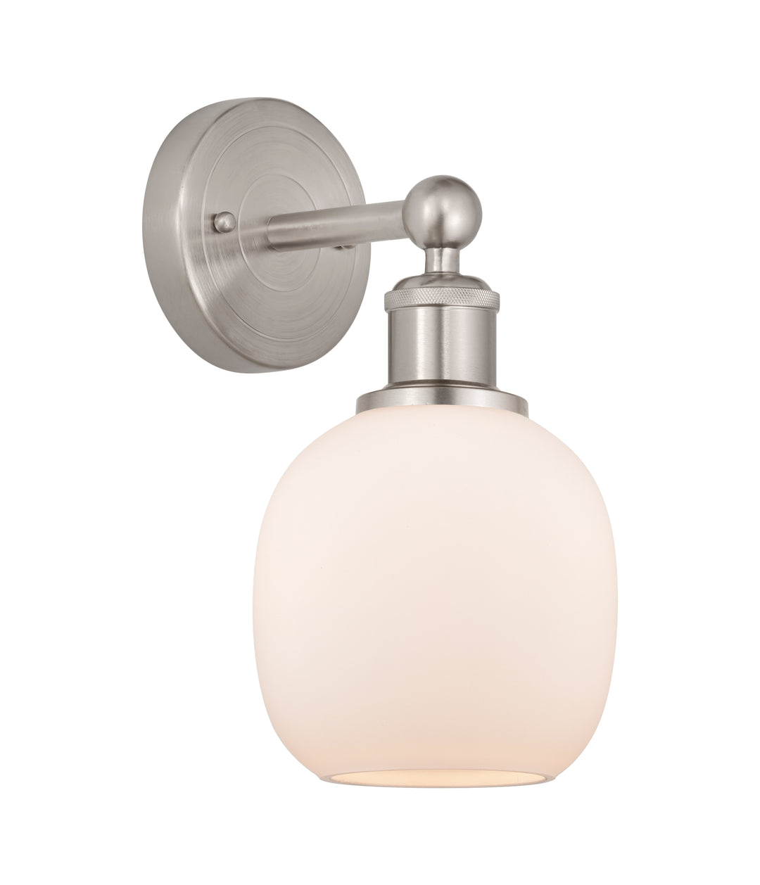 Innovations Lighting Belfast 6" Sconce - Brushed Satin Nickel Wall Sconces Innovations Lighting Matte White ; Glass Type: White  