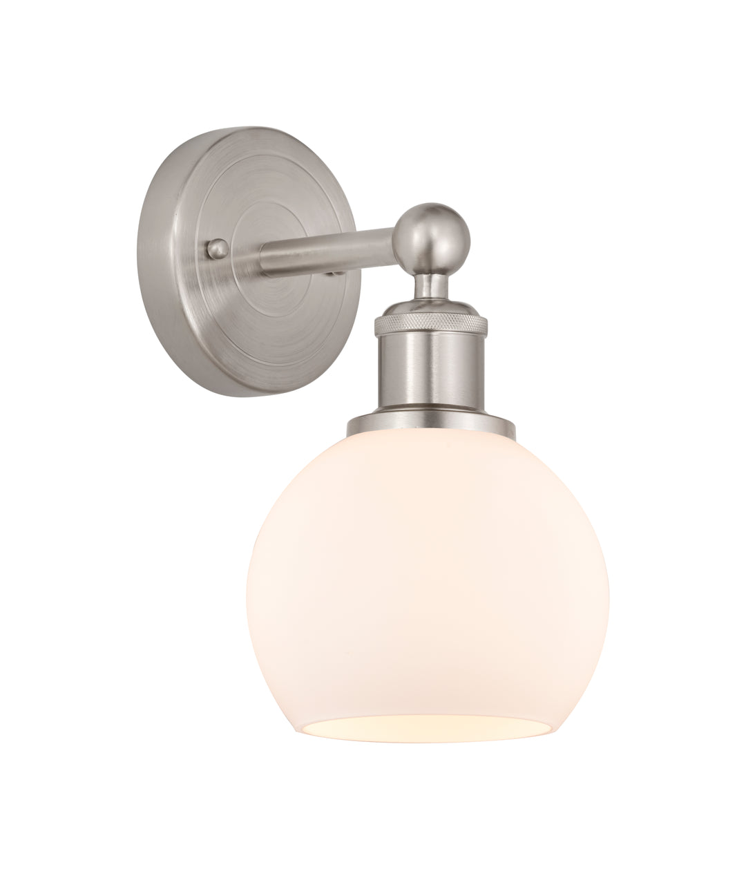 Innovations Lighting Athens 6" Sconce - Brushed Satin Nickel Wall Sconces Innovations Lighting Matte White ; Glass Type: White  