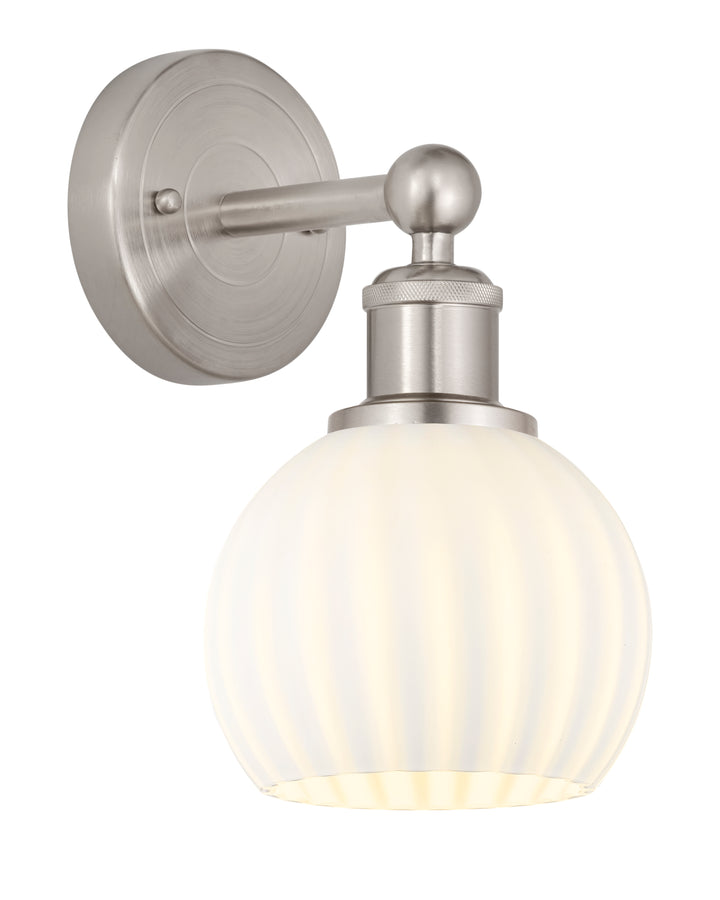 Innovations Lighting White Venetian 6" Sconce - Brushed Satin Nickel