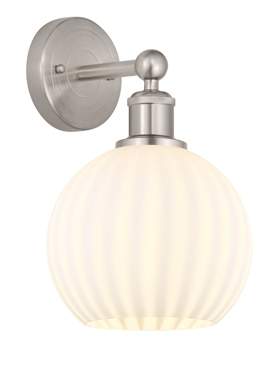 Innovations Lighting White Venetian 8" Sconce - Satin Nickel