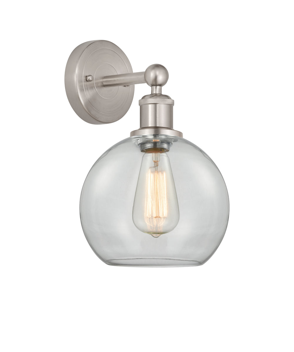 Innovations Lighting Athens 8" Sconce - Satin Nickel Wall Sconces Innovations Lighting Clear ; Glass Type: Clear  