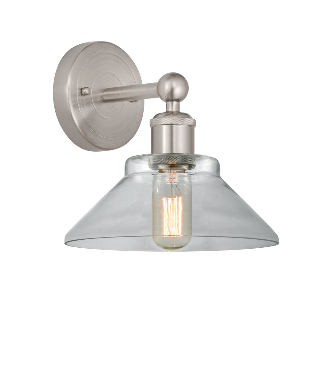 Innovations Lighting Orwell 9" Sconce - Brushed Satin Nickel Wall Sconces Innovations Lighting Clear ; Glass Type: Clear  