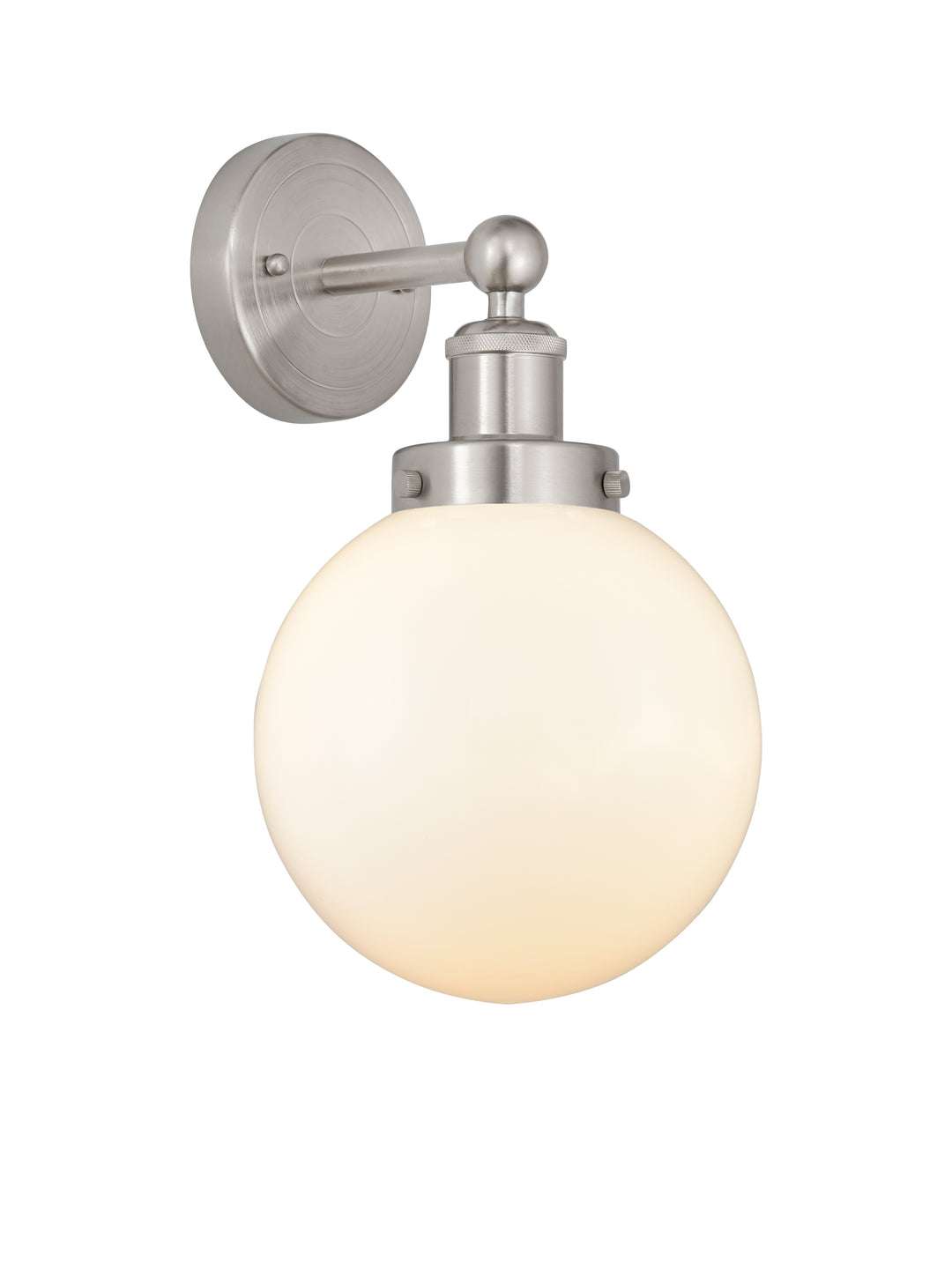 Innovations Lighting Beacon 8" Sconce - Brushed Satin Nickel Wall Sconces Innovations Lighting Matte White ; Glass Type: Frosted; Ribbed  