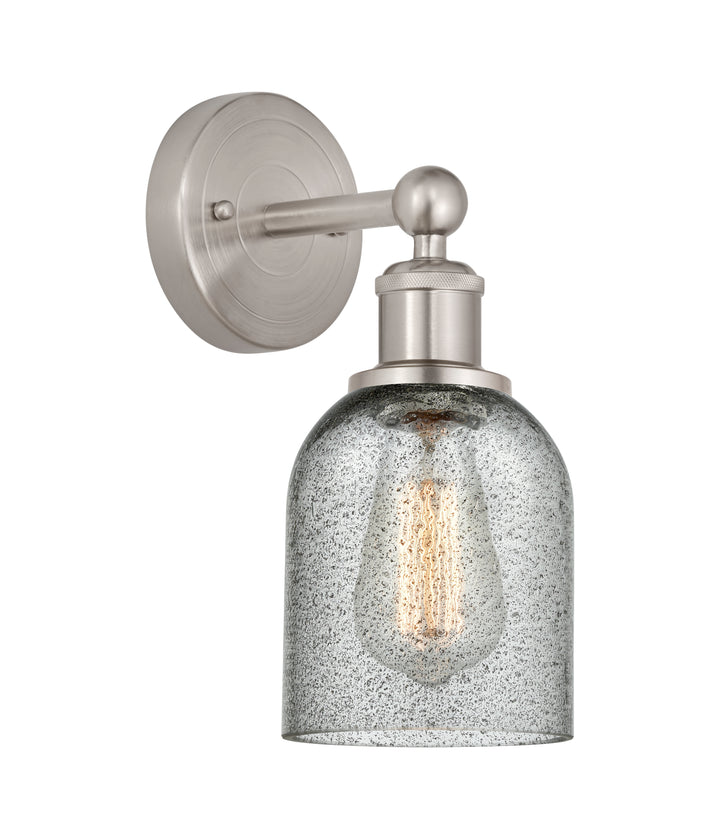 Innovations Lighting Caledonia 5" Sconce - Brushed Satin Nickel Wall Sconces Innovations Lighting Charcoal ; Glass Type: Charcoal  