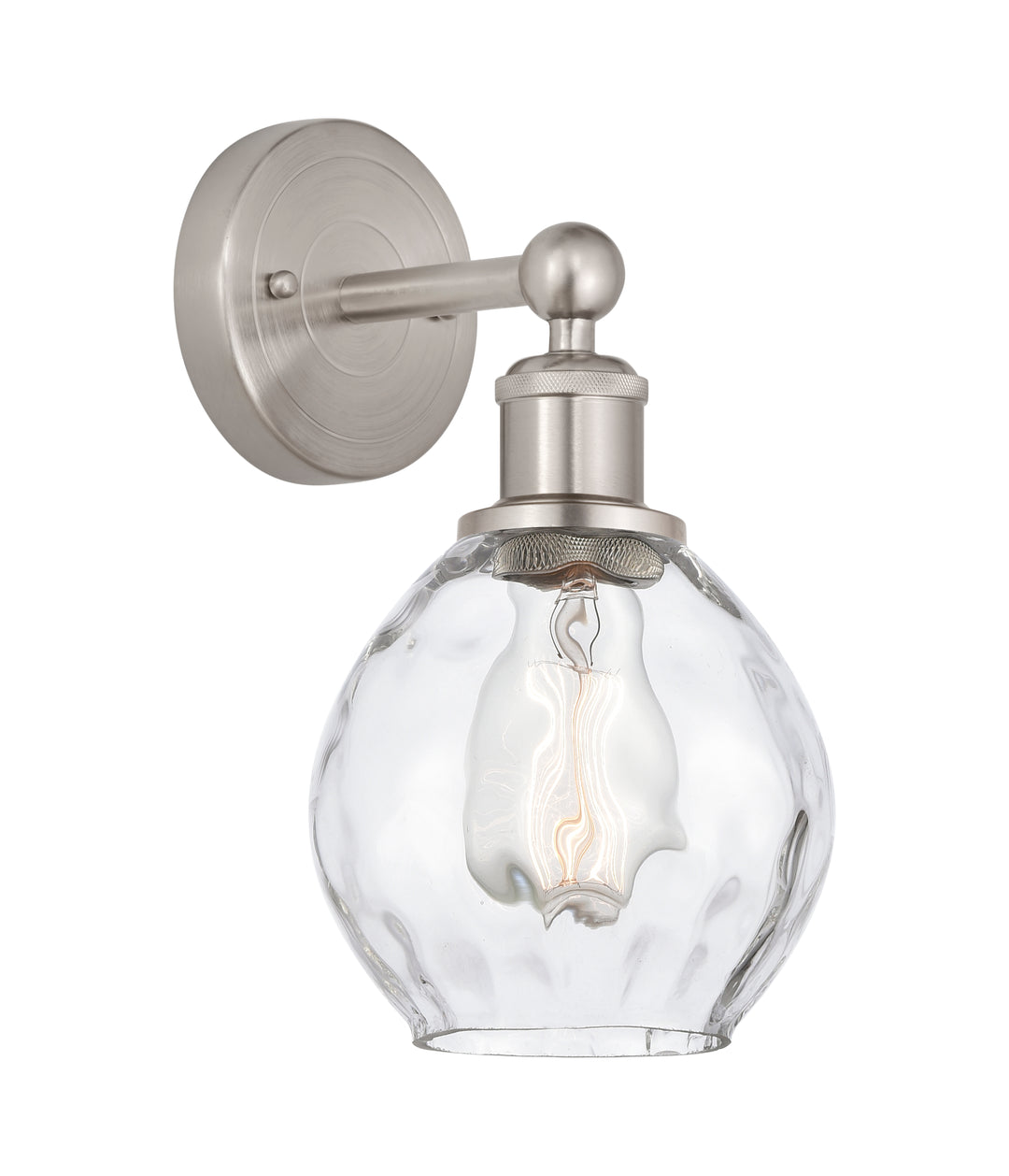 Innovations Lighting Waverly 6" Sconce - Brushed Satin Nickel Wall Sconces Innovations Lighting Clear ; Glass Type: Water  