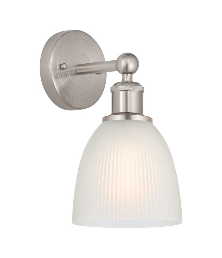 Innovations Lighting Castile 6" Sconce - Brushed Satin Nickel Wall Sconces Innovations Lighting White ; Glass Type: White  