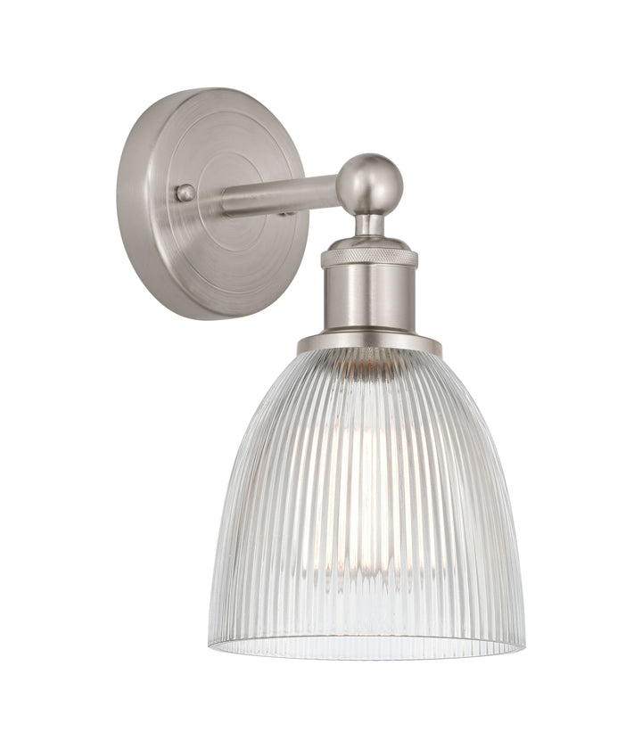 Innovations Lighting Castile 6" Sconce - Brushed Satin Nickel Wall Sconces Innovations Lighting Clear ; Glass Type: Transparent  