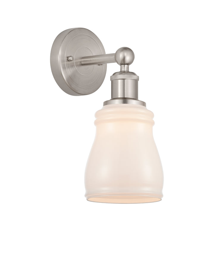 Innovations Lighting Ellery 5" Sconce - Brushed Satin Nickel Wall Sconces Innovations Lighting White ; Glass Type: White  