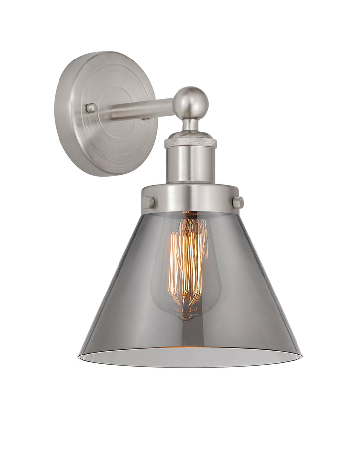 Innovations Lighting Cone 8" Sconce - Brushed Satin Nickel Wall Sconces Innovations Lighting Light Smoke ; Glass Type: Colorful  