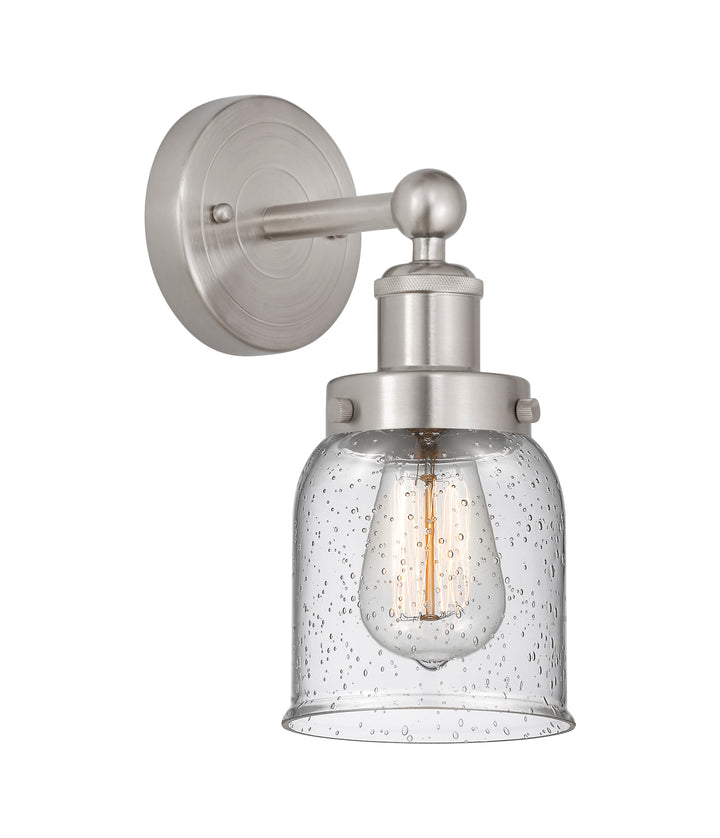 Innovations Lighting Bell 5" Sconce - Brushed Satin Nickel Wall Sconces Innovations Lighting Seedy ; Glass Type: Seedy; Ribbed  