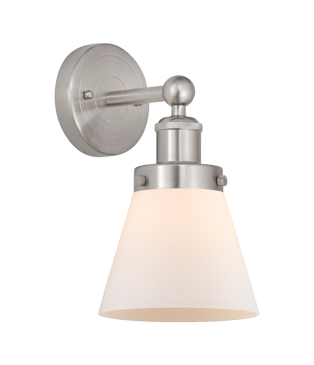 Innovations Lighting Cone 6" Sconce - Brushed Satin Nickel Wall Sconces Innovations Lighting Matte White ; Glass Type: Frosted  